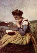 camille corot Femme Lisant oil painting artist